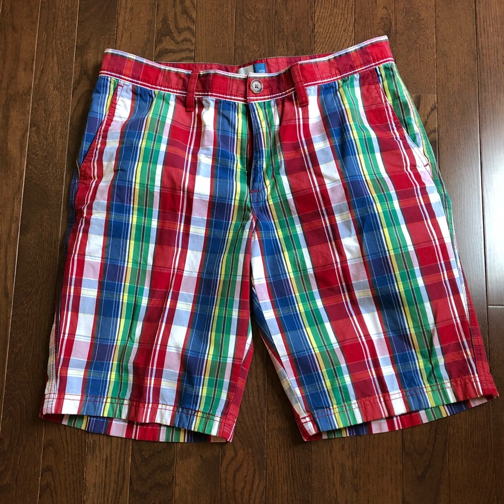 Men’s 14th & Union 33w red and blue plaid short
